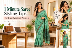1 Minute Saree Styling Tips for Busy Working Women