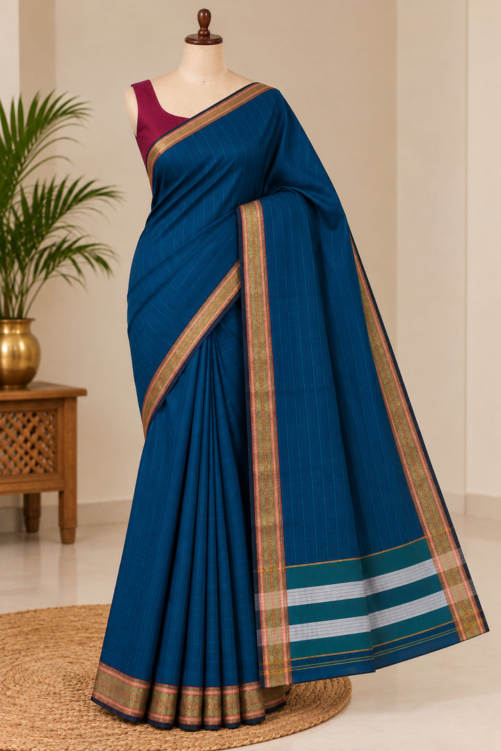 Traditional Indori Cotton-Silk Saree